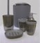 Bathroom Accessories Set,6-Piece Bathroom Gift Set,Toothbrush Holder,Toothbrush Cup,Soap Dispenser,Soap Dish,Toilet Brush Holder,Trash Can,Tumbler Bathroom Accessory Set Complete,Grey Transparent