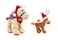 Bundle item - Beige camel with Santa hat with Merry Christmas print on red bandana, size 18cm + Brown key ring with Santa Hat 12cm