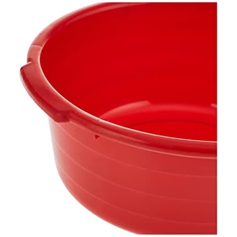 Cosmoplast 10&quot; Round Plastic Basin Tub 3.5L, Red, Ifhhbs004Rd, Round Basin