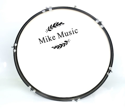 24-inch Black Bass Drum with Mallets - Professional Percussion Instrument by Mike Music