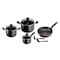Tefal Dark Stone Cookware Set 9 Pieces Black