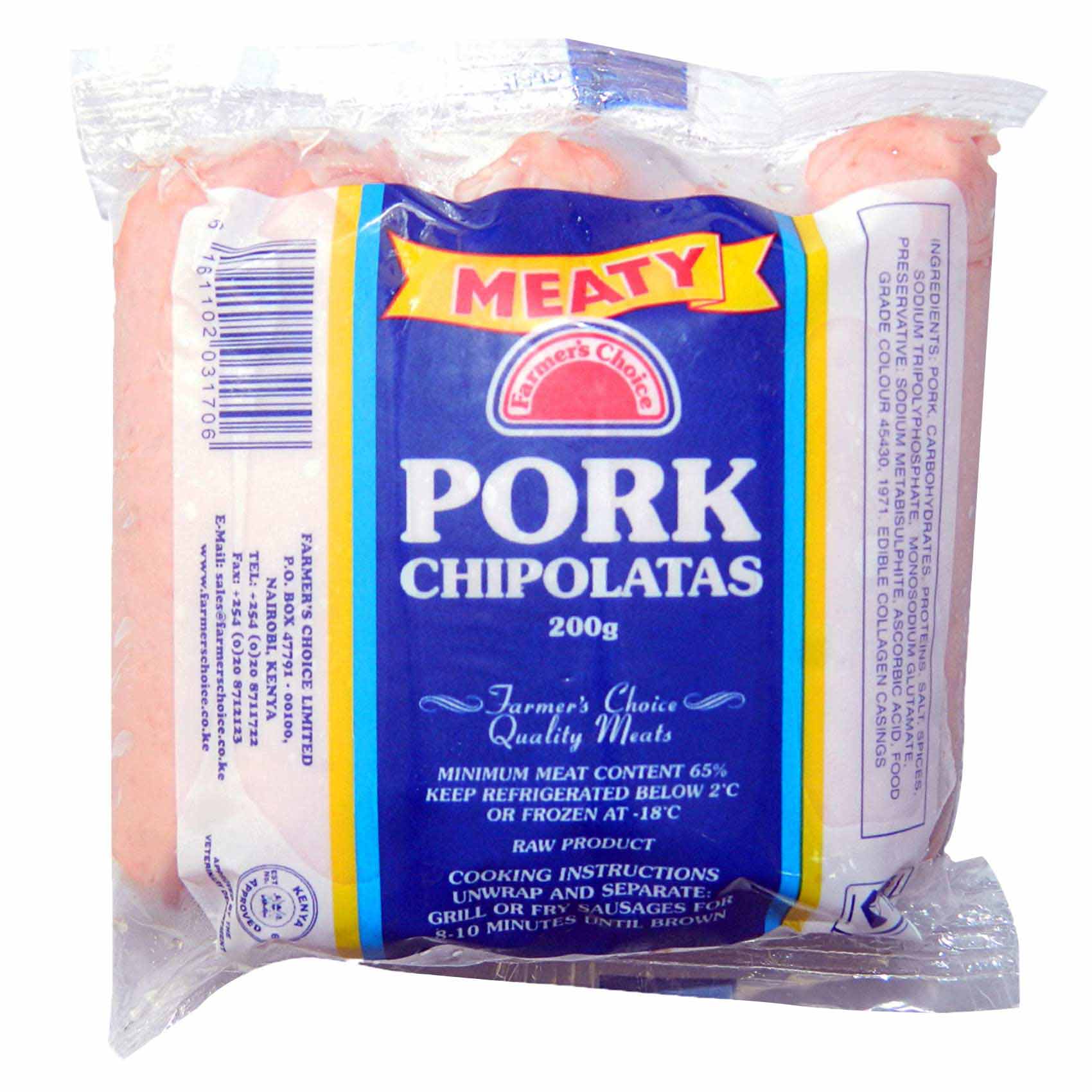 Farmers Choice Pork Chipolatas 200 gr