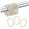 24 PCS Shower Curtain Rings Plastic Shower Curtain Hooks for Bathroom Shower Rod - Beige