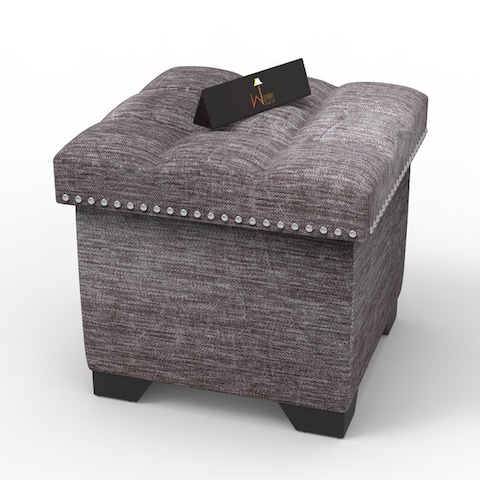 Eccentric Stool Cum End Table with Storage (Grey)