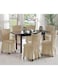 Fabienne 6-Piece Stretchable Dining Chair Cover Set Free Size Beige Camel