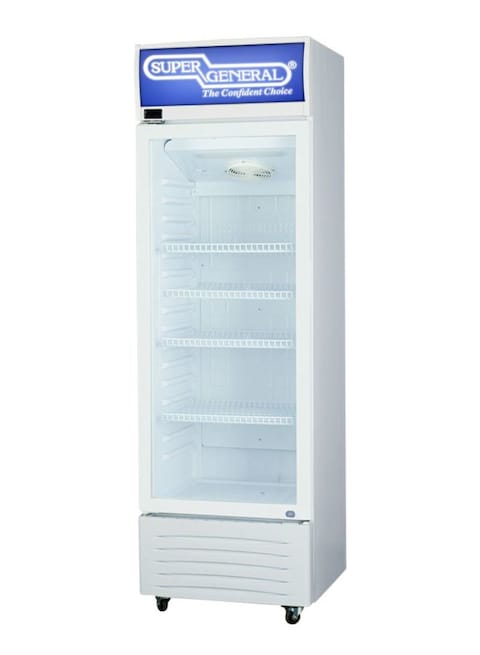 SUPER GENERAL Single Door 4 Wired Shelves Defrost Freezer 395L SG SC398 White