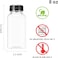 Lavish 250 ml Empty Containers Transparent Plastic Square Bottles With Lids, For Juice Milk Fruit Juice And Many More [48 Units]