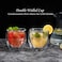 1CHASE Double Wall Insulated Coffee Tea Cups 250ml, Clear Coffee Mugs, Espresso, Cappuccino, Tea, Latte Cups, Cold/Hot Beverage - Set Of 2
