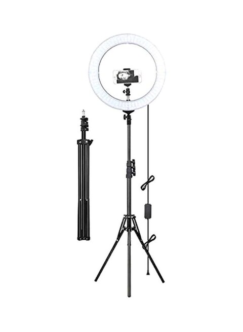 Generic - Dimmable LED Ring Light With Tripod Stand 12inch White/Black