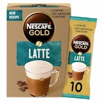 Buy Nescafe Gold Latte Unsweetened Coffee Mix 18g Pack of 10 in UAE