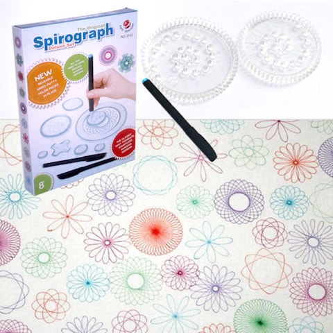 Spirograph Deluxe Set Design Tin Set Draw Spiral Designs Interlocking Gears &amp; Wheels Draw Educational Toys