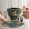 Nordic Luxury Coffee Cup And Saucer Set With Gold Handel Porcelain Cappuccino Afternoon Tea Cup Tea Set With Gift Box