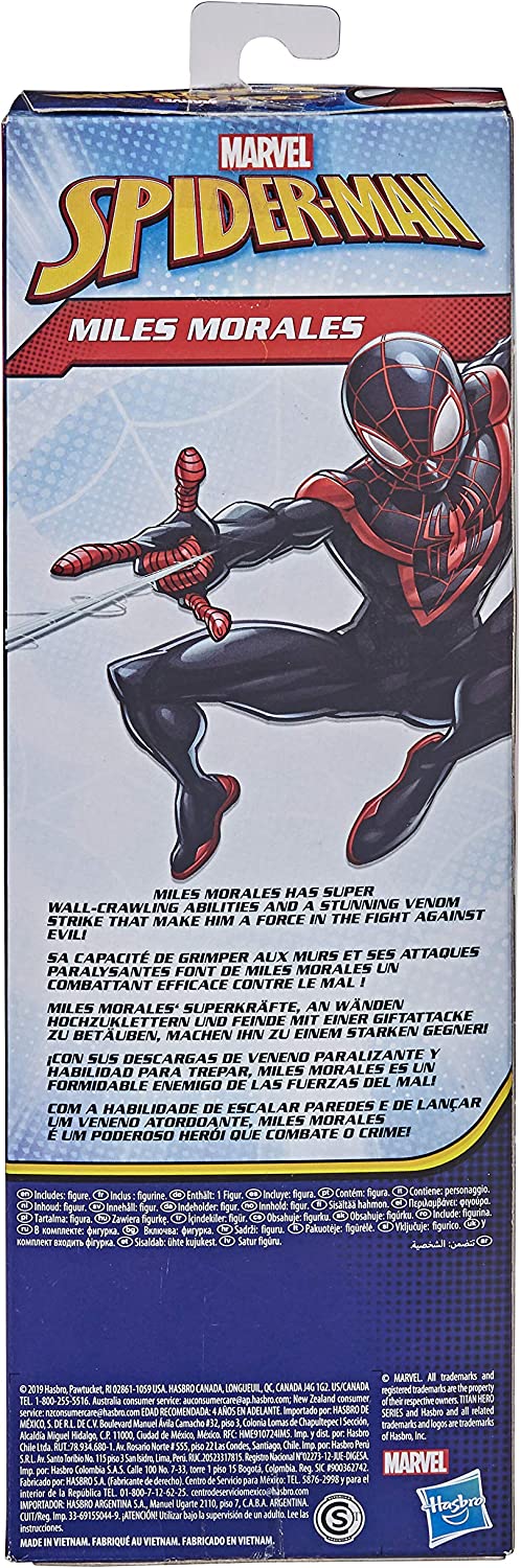 Marvel E85255X3 Spider-Man: Titan Series Miles Morales 30-Cm-Scale Super Hero Action Figure Toy, Multi Colour