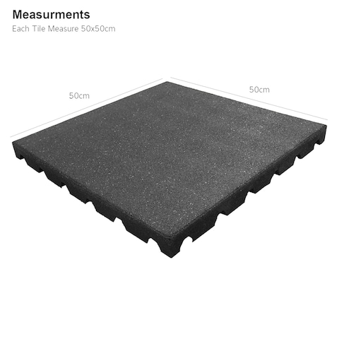 YALLA HomeGym 40MM EXTRA THICK Rubber Heavy-Duty Gym Floor Mat, Commercial Gym Rubber Floor Tiles Shock Absorbing 1 Squared Meter (BLACK)