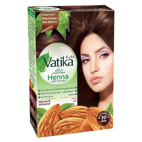 Buy Vatika Naturals Henna Hair Color Natural Brown 10g in UAE