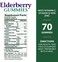 Nature's Bounty Elderberry Gummies, Dietary Supplement, Supports Immune Health, Contains Vitamin A, C, D, E And Zinc, 100 Mg, 70 Gummies