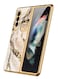 MARGOUN for Samsung Galaxy Z Fold 3 5G Case Luxury Plating Cover with Screen Protector Glass Hybrid Full Body Protection