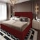 In House Berlin Linen Bed Frame - King - 200x180cm - Burgundy