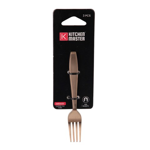 KITCHEN MASTER COPPER TEA FORK, KM0118, 3PC PACK, MIRAGE