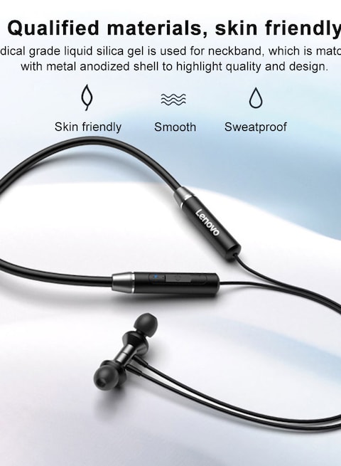 Lenovo He05 Bluetooth 5.0 Wireless In-Ear Neckband Headphones White