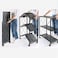 Foldable Storage Shelves, Multilayer Stand Folding Metal Shelf with Caster Wheels, Metal Storage Rack Display Rack for Garage Kitchen Home Closet Office, No Assembly Needed (3Layer)
