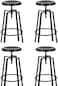 LANNY Set of 4 Black Adjustable Height Barstool/High Chair T3303, Antique Vintage Industrial Full Metal Furniture with Swivel Lift for Home/office/Restaurant/Desk/Bar/Caferteria/Kitchen/Coffee