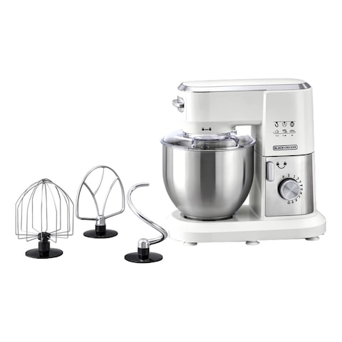 Black &amp; Decker Multifunction Stand Mixer MKM100-B5 White And Silver 1000W