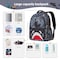 Nohoo Kids 16 Inch School Bag with Lunch Bag, Handbag and Pencil Case (Set of 4) Shark - Grey