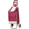 Foldable Shopping Trolley Cart, 4 Wheel Shopping Cart, Stainless Frame Shopping Cart- Dark Pink