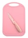 7-Piece Wheat Straw Kitchen Knife With Cutting Board Set Pink