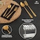 LIFE SMILE Cutlery Set, 18/10 Pure Stainless Steel Flatware Set with Stand, Rust Proof &amp; Fade Proof Dinnerware Set (SHINE GOLD, 38 Pieces)