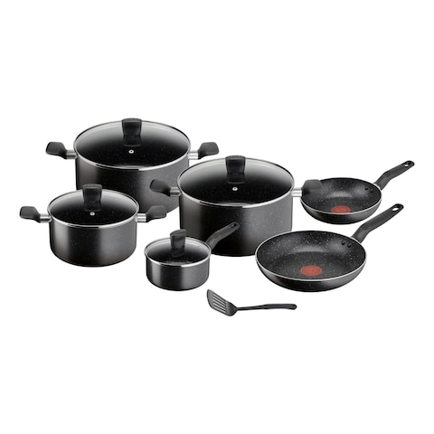 Tefal Dark Stone Cookware Set Black 11 PCS