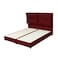 In House Le&oacute;n Velvet Bed Frame - Queen - 200x160 cm - Burgundy