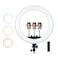 Generic-18 Inch LED Ring Light Photography Lamp Set Bi-color 3200K-5600K Stepless Dimmable with 3 Phone Holders Remote Control for Live Stream/Selfie/Makeup/Portrait Filming