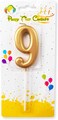 Party Time Gold Number 9 Birthday Candle Kids Adult Birthday Cake Decoration - Number Candle For Anniversary, Valentines Birthday Candle Cake Topper