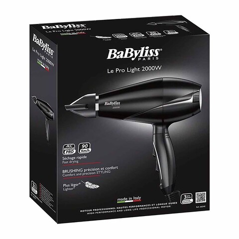 Babyliss Le Pro Light Hair Dryer - 2000 Watt - Black - E6609