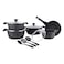 Prestige Essentials Granite Non-Stick Cookware Set Black 12 PCS