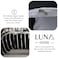 Luna Home King size 6 pieces, bedding set, black &amp; white stripe design.