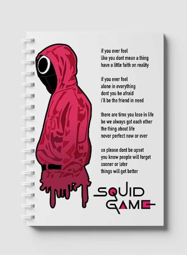 لوحة  دفتر سلك ٦٠ ورقة بغلاف من الورق المقوى بتصميم لعبة الحبار، لتسجيل الملاحظات وتدوين التذكيرات للعمل أو الجامعة أو المدرسة