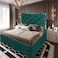 In House Victoria Velvet Bed Frame - King - 200x180 cm - Dark Green