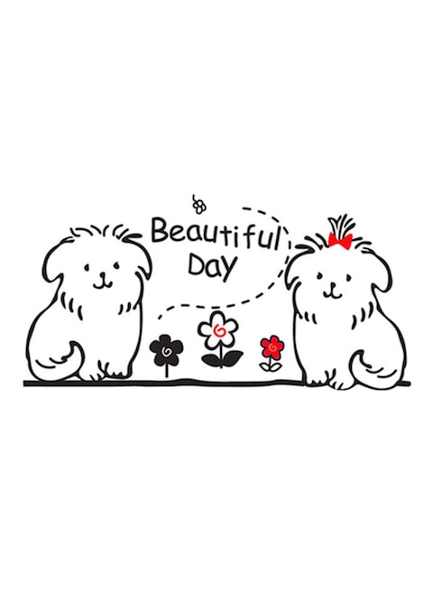 Spoil Your Wall Puppy Love Wall Sticker Black 100x50cm