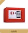 Rubik Mini Electronic Digital Security Safe Deposit Box With Electronic Keypad Lock And Physical Key For Home Office Hotel Jewelry Passport Watches Cash Storage (Red)
