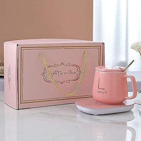 Portable Coffee Cup Warmer Heater Set - Pink