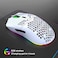 HXSJ T66 RGB 2.4G Wireless Gaming Mouse RGB Lighting Charging Mouse with Adjustable DPI Ergonomic Design for Desktop Laptop (White)
