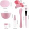 Generic Face Mask Mixing Bowl Set,Oriti Lady Facial Care Facemask Mixing Tool Sets, Bowl Stick Brush Gauge Cleaning Mat 9 In 1 Set Pink