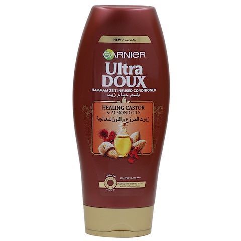 Garnier Ultra Doux Healing Castor And Almond Oil Conditioner White 400ml