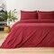 Luna Home Premium King Size 6 Pieces Bedding Set Without Filler, Solid Berry Red Color, Satin Stripe Design