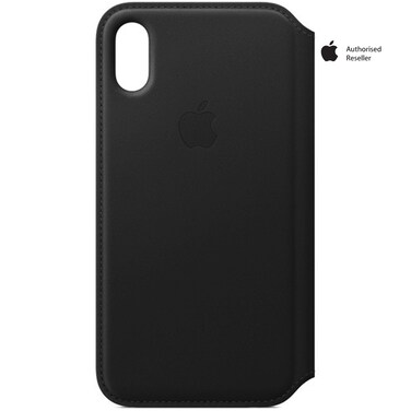 Apple iPhone X Case Leather Folio Black