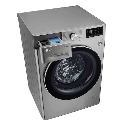 LG Washer Machine Front Load F4V5VYP2T 9 Kg 1400 Rpm Silver