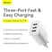 Baseus USB-A Wall Charger, Triple USB Charger Adapter 3-Port 17W for iPhone 14/13/12/11/Pro/Pro Max/Mini, iPad Pro, Samsung Galaxy S21, Google Pixel 6,EU Plug White White